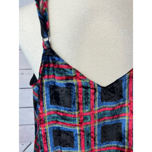 Torrid Sophie‎ Velvet Swing Cami Top 00 Plaid Holiday whimsigoth Medium Large - Picture 6 of 14